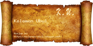 Kelemen Ubul névjegykártya